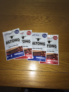 Hannah Tyrell with Irish biltong