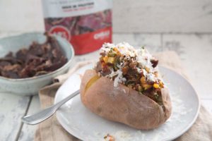 Biltong Chilli Stuffed Baked Potato