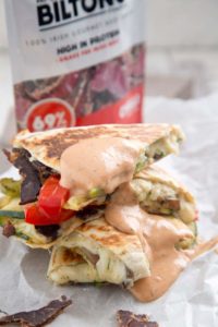Irish Biltong & Grilled Vegetable Quesadilla with Spicy Mayonnaise